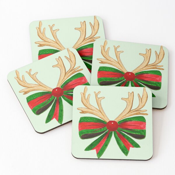 Item preview, Beautiful bow with a reindeer face - hand-painted with watercolor. designed and sold by Greitas.