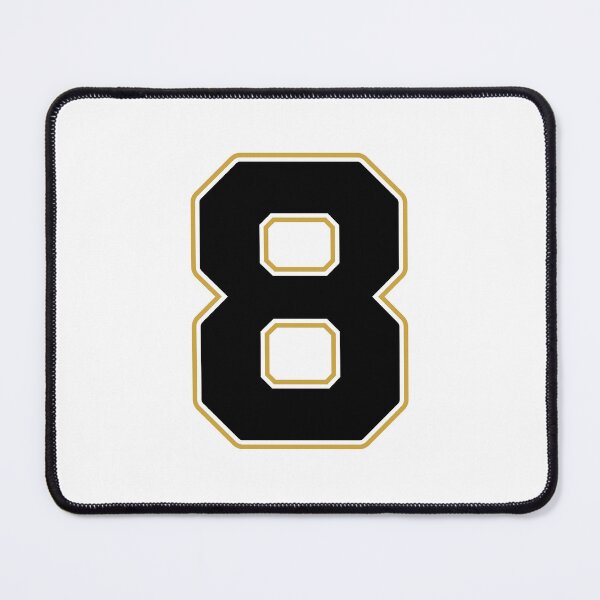 Item preview, Jersey Number 8 / Player Shirt Number Eight (Black with Gold Outline) designed and sold by STUDIO-72.