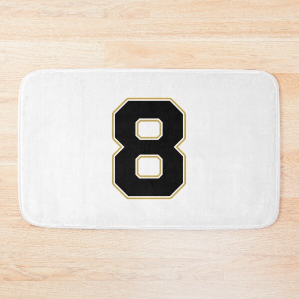Item preview, Jersey Number 8 / Player Shirt Number Eight (Black with Gold Outline) designed and sold by STUDIO-72.