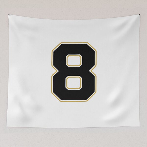 Item preview, Jersey Number 8 / Player Shirt Number Eight (Black with Gold Outline) designed and sold by STUDIO-72.