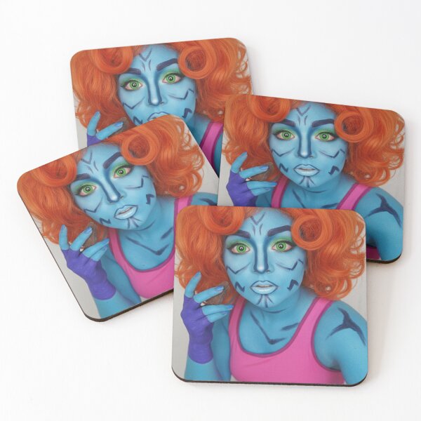 Item preview, Blue-Skinned Cosmic Character – Fantasy Alien Portrait Art designed and sold by YKS - Art&Stuff.