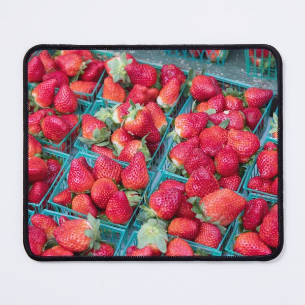 Item preview, A vibrant display of fresh strawberries at a farmers market in Sarasota, Florida, showcasing ripe berries, organic produce, colorful fruit displays designed and sold by EyezWatchin.
