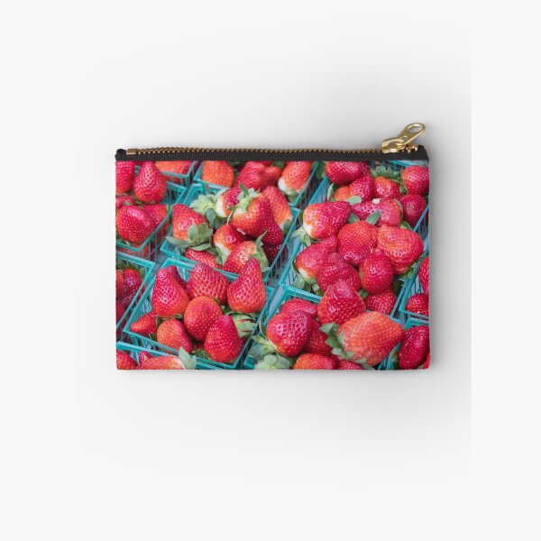 Item preview, A vibrant display of fresh strawberries at a farmers market in Sarasota, Florida, showcasing ripe berries, organic produce, colorful fruit displays designed and sold by EyezWatchin.