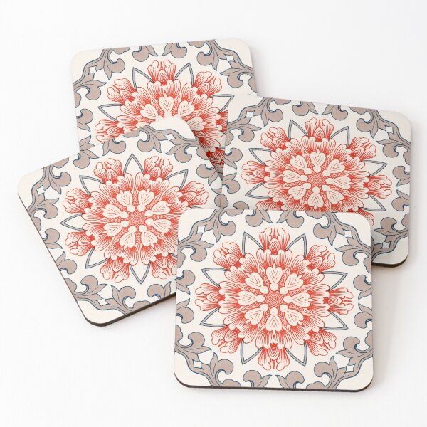 Artikelvorschau, Vintage rotes Blumenmandala – Elegantes Ziermuster entworfen und verkauft von Surfy42.