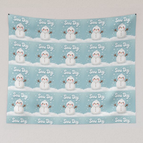 Item preview, Cute Snow Day Snowman – Winter Illustration Design designed and sold by PrintandJoy.