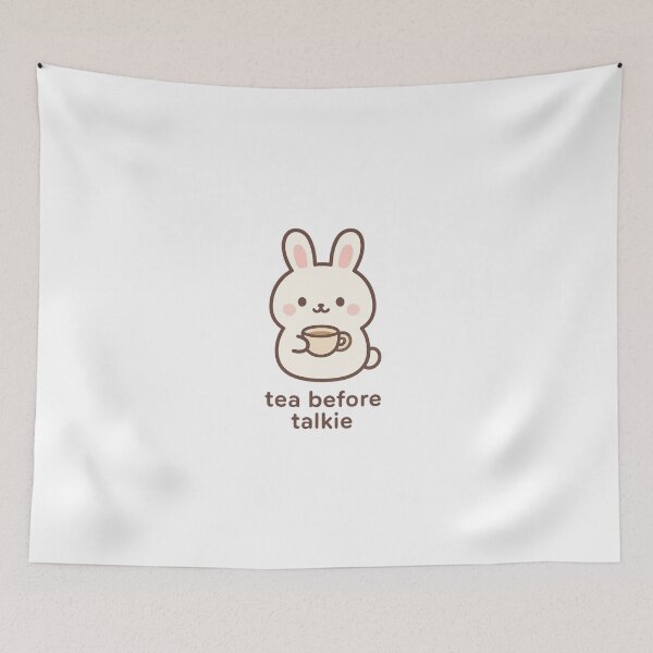 Item preview, Nini Bunny a fluffy bunny holding a cup of tea designed and sold by PrincessStudio.