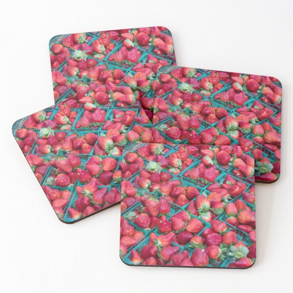 Item preview, This vibrant image showcases fresh strawberries at a bustling farmers market in Sarasota Florida designed and sold by EyezWatchin.