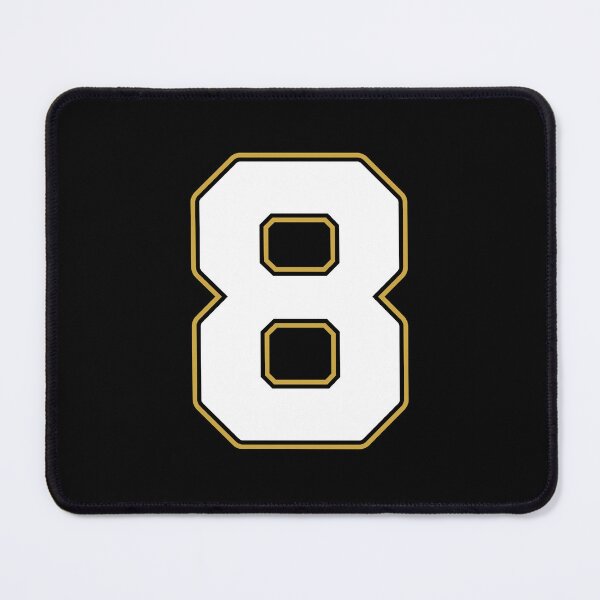 Item preview, Jersey Number 8 / Player Shirt Number Eight (White with Gold Outline) designed and sold by STUDIO-72.