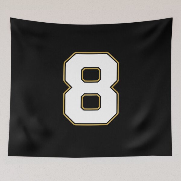 Item preview, Jersey Number 8 / Player Shirt Number Eight (White with Gold Outline) designed and sold by STUDIO-72.