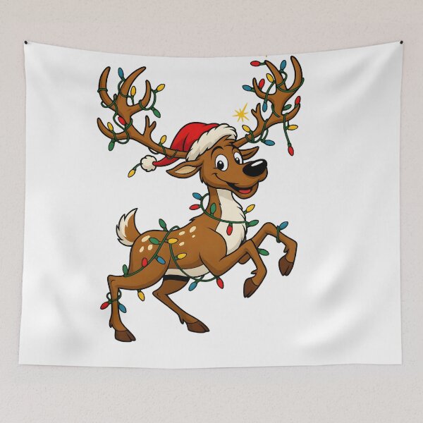 Item preview, Festive Reindeer Wrapped in Christmas Lights designed and sold by SoulenCify.