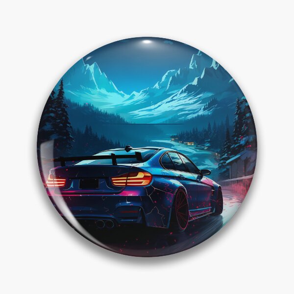 Item preview, Nighttime Performance Car Illuminated By Vibrant Neon Road designed and sold by RevUpDesign.