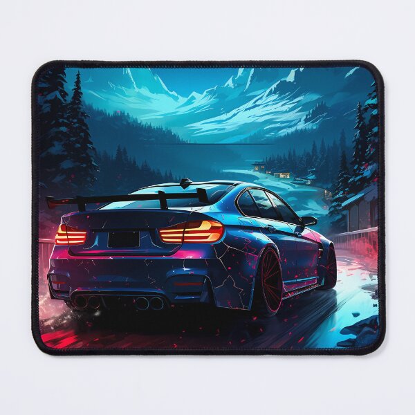 Item preview, Nighttime Performance Car Illuminated By Vibrant Neon Road designed and sold by RevUpDesign.
