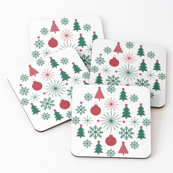 Item preview, Christmas circle pattern with fir trees & snowflakes designed and sold by TravelLensPro.