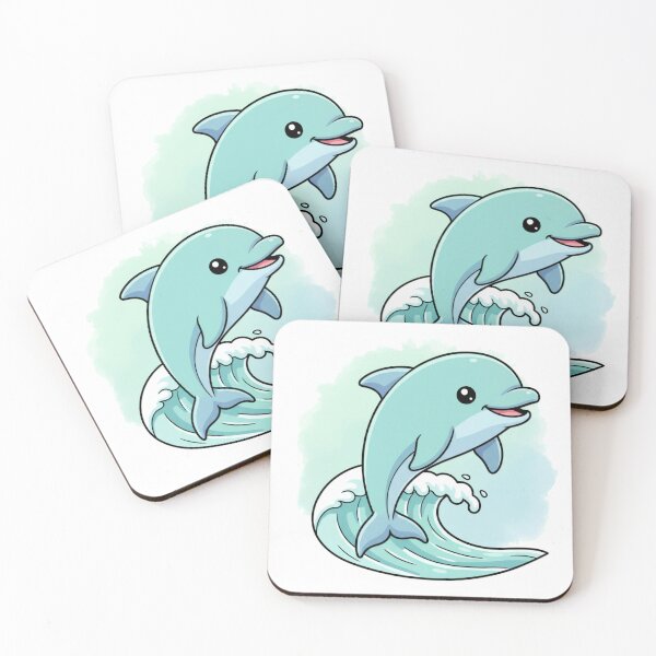 Item preview, Cute Dolphin Mascot – Smiling Dolphin Cartoon designed and sold by Chicbyvalde973.