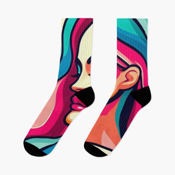 Item preview, Vibrant Pop Art Woman Portrait - Colorful Female Profile Digital Illustration, Retro Psychedelic Hair designed and sold by AnTartstudios.