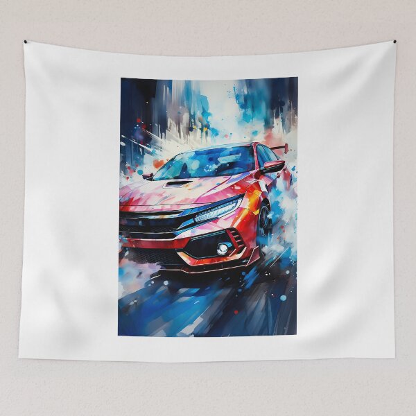 Item preview, Vibrant Hot Hatch Sports Car Bursting With Colorful Energy designed and sold by RevUpDesign.