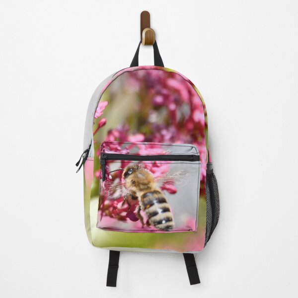 Item preview, Honeybee on red flowers – nature motif / Swiss Artwork Photography designed and sold by Raphael Wolf.