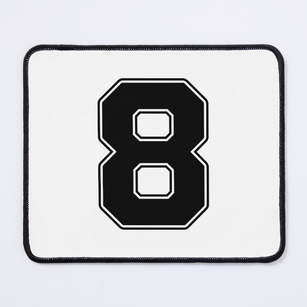 Item preview, Jersey Number 8 / Player Shirt Number Eight (Black with Black Outline) designed and sold by STUDIO-72.