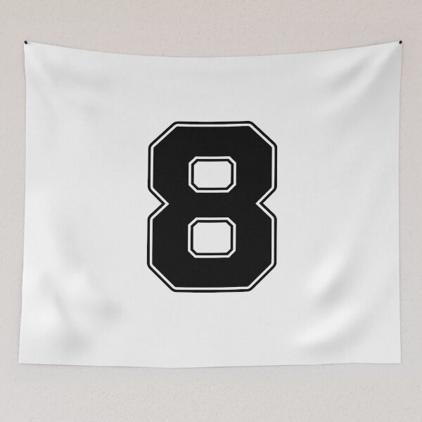 Item preview, Jersey Number 8 / Player Shirt Number Eight (Black with Black Outline) designed and sold by STUDIO-72.
