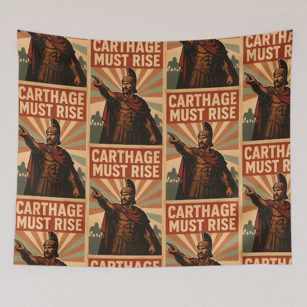 Item preview, Carthage Must Rise Vintage Propaganda Poster designed and sold by Retr0Tshirts.