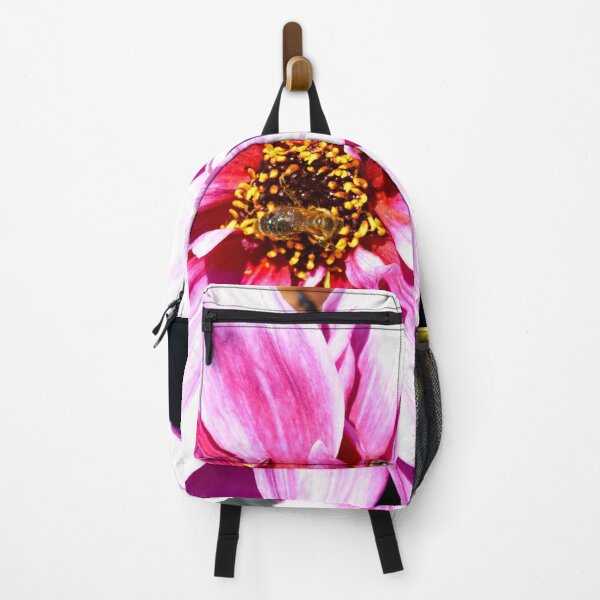 Item preview, Two honeybees on a red flower – A paradise for bees / Swiss Artwork Photography designed and sold by Raphael Wolf.