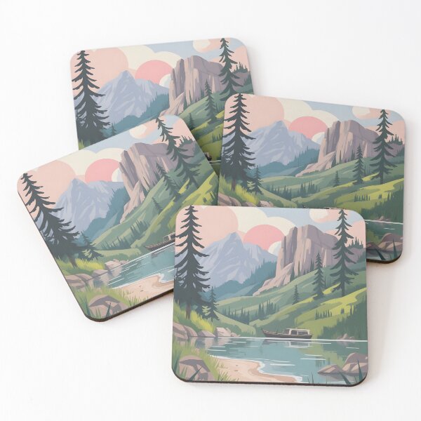 Item preview, Lago tranquilo con montañas designed and sold by matek133.