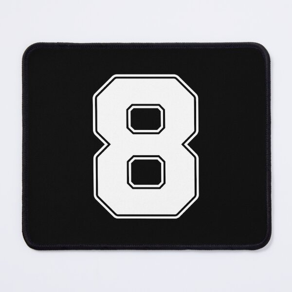 Item preview, Jersey Number 8 / Player Shirt Number Eight (White with White Outline) designed and sold by STUDIO-72.