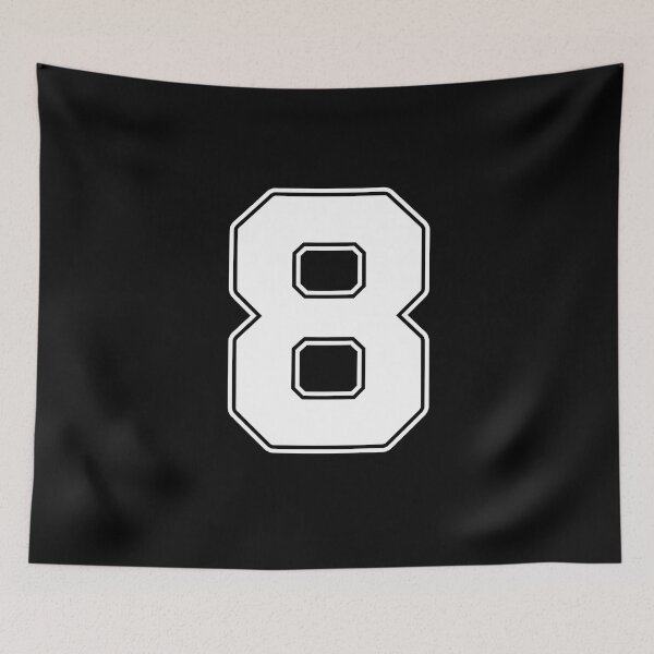 Item preview, Jersey Number 8 / Player Shirt Number Eight (White with White Outline) designed and sold by STUDIO-72.