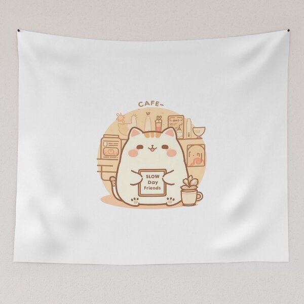 Item preview, Slow Day Café Cat – Blank Menu Board Edition designed and sold by SlowDayFriends.