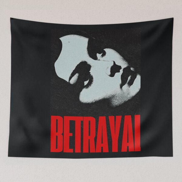 Item preview, Gritty Monochrome Portrait Poster with Bold Red Betrayal Theme designed and sold by Highlight-art.
