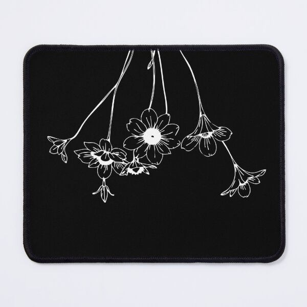 Item preview, Whimsical Falling Flowers — Black & White Line Art Illustration designed and sold by TheArtOfChaa.