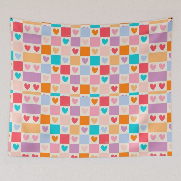 Item preview, Colorful Heart Checkered Pattern designed and sold by Colorville.