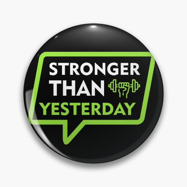 Item preview, Stronger Than Yesterday - Neon Green Dialog Box with Dumbbell Fist Gym Art designed and sold by WelSol.