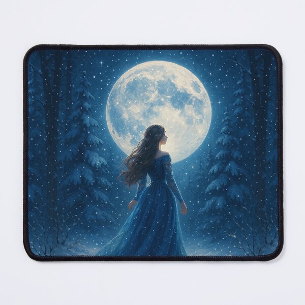 Item preview, Snowfall Moon Goddess – Enchanted Winter Fantasy Art designed and sold by Sadia  Jannat.