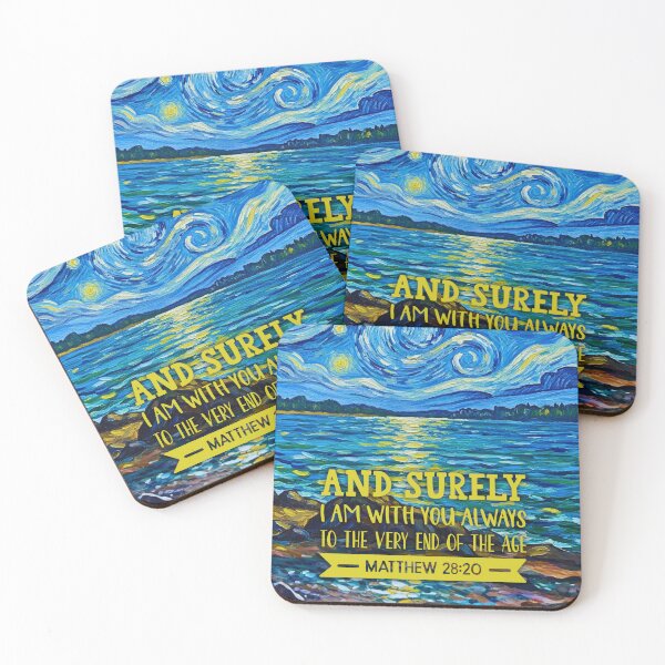 Item preview, Matthew 28:20 Christian Art – “I Am With You Always” Starry Night Style Bible Verse Design designed and sold by Alaska Magick.