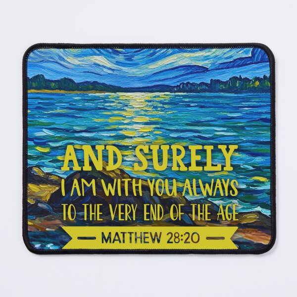 Item preview, Matthew 28:20 Christian Art – “I Am With You Always” Starry Night Style Bible Verse Design designed and sold by Alaska Magick.