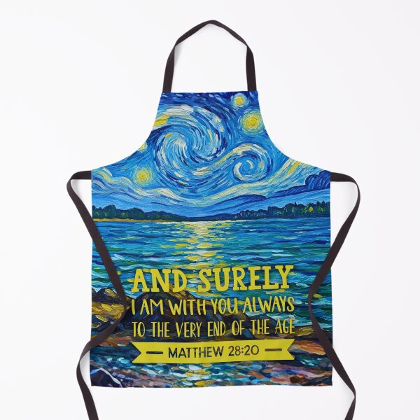 Item preview, Matthew 28:20 Christian Art – “I Am With You Always” Starry Night Style Bible Verse Design designed and sold by Alaska Magick.