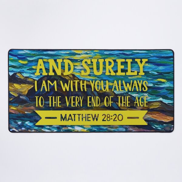 Item preview, Matthew 28:20 Christian Art – “I Am With You Always” Starry Night Style Bible Verse Design designed and sold by Alaska Magick.