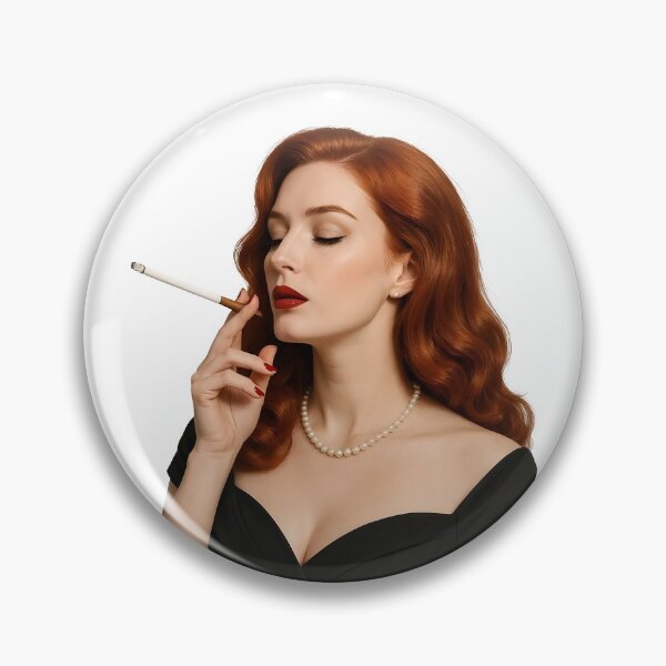 Item preview, Elegant Redhead in Vintage Glam Smoking Pose. designed and sold by Spark2Seduction.