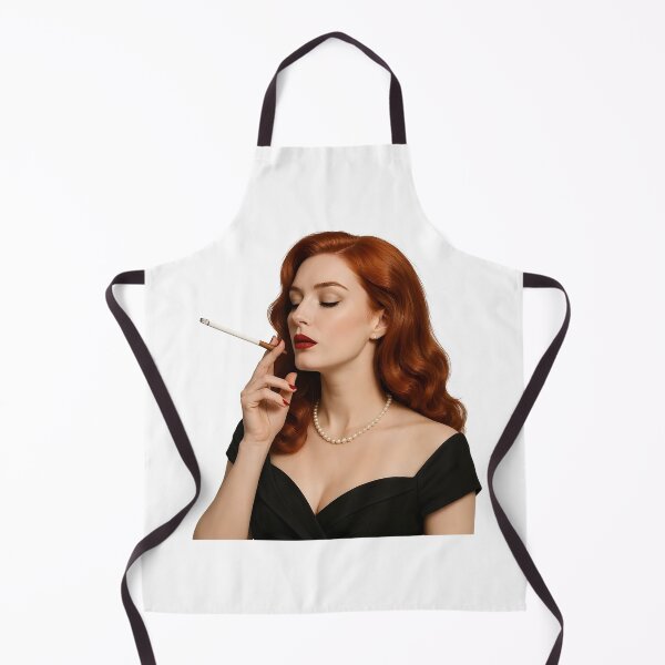 Item preview, Elegant Redhead in Vintage Glam Smoking Pose. designed and sold by Spark2Seduction.