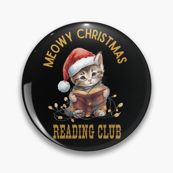 Item preview,   Meowy Christmas, Book Lover Christmas,   Cozy Christmas Reading Club, Cute Christmas Cat Book Lover designed and sold by KolorellaS.