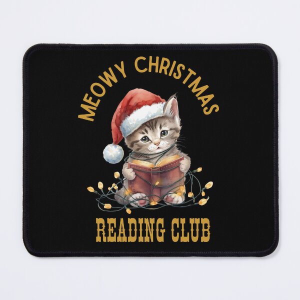 Item preview, Meowy Christmas, Book Lover Christmas, Cozy Christmas Reading Club, Cute Christmas Cat Book Lover designed and sold by KolorellaS.