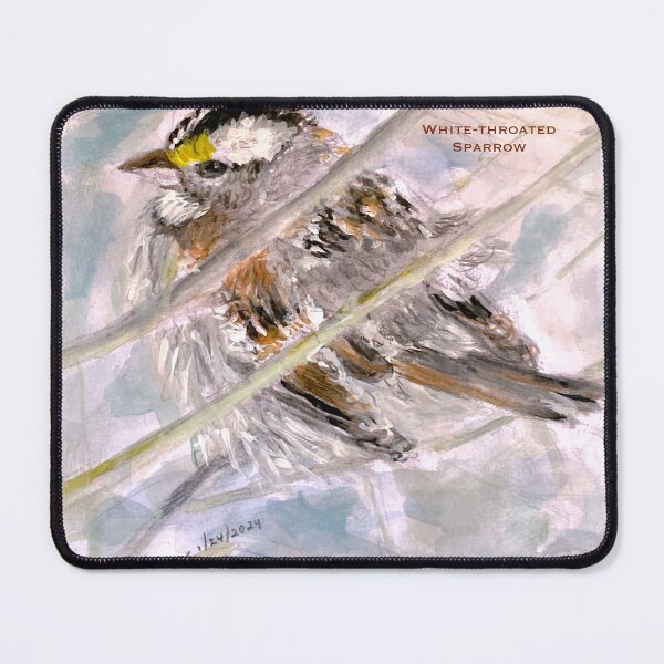 Item preview, White-throated Sparrow in Winter designed and sold by Birds of Inwood.