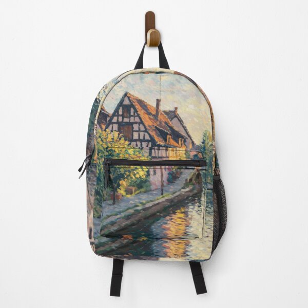 Item preview, Evening Reflections in Colmar | Pointillist French Village on the Canal designed and sold by CARRAANN.