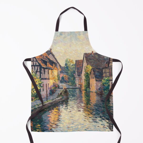 Item preview, Evening Reflections in Colmar | Pointillist French Village on the Canal designed and sold by CARRAANN.