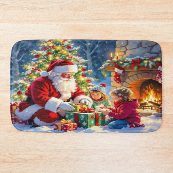 Item preview, Christmas Spirit – Santa, children's joy & snowy magic under the shining tree & warm fireplace designed and sold by FotoworldEdel.
