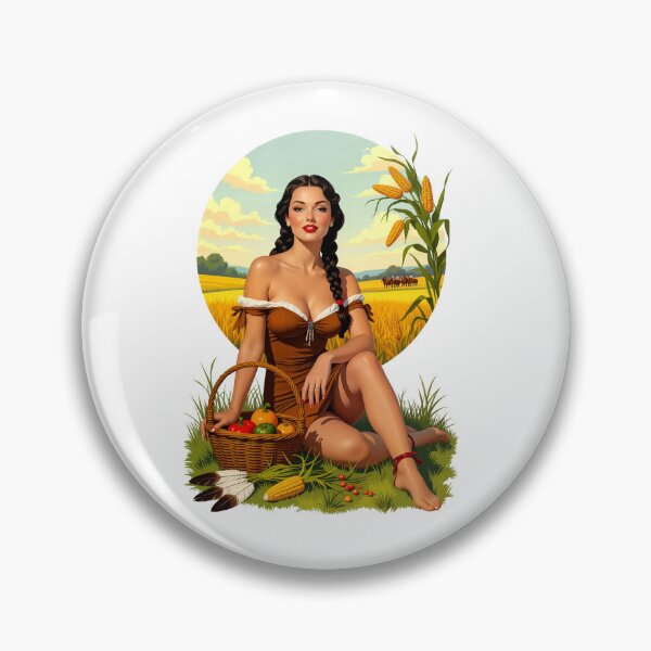 Item preview, Harvest Sunset Pinup – Vintage Thanksgiving Field Art designed and sold by Lightning-Lace.