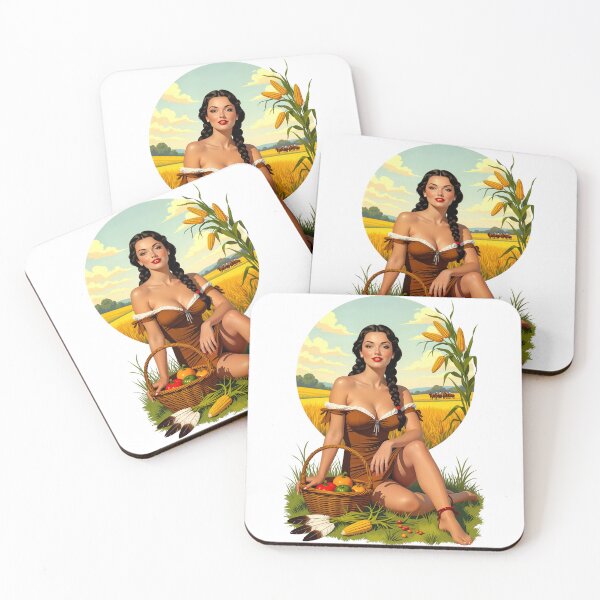 Item preview, Harvest Sunset Pinup – Vintage Thanksgiving Field Art designed and sold by Lightning-Lace.