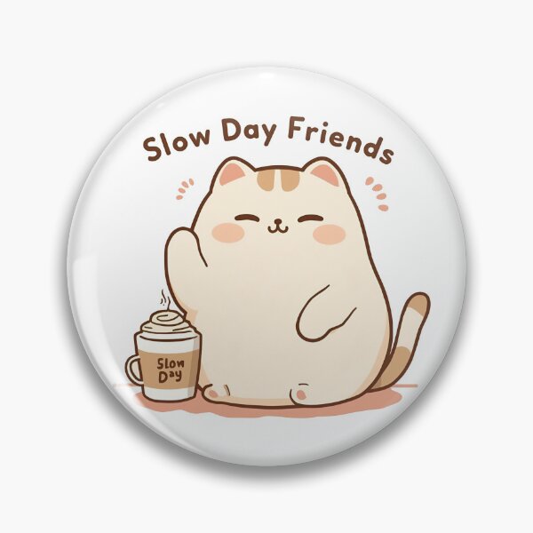 Item preview, Gentle Waving Café Cat – Cozy Pastel Mascot Art designed and sold by SlowDayFriends.