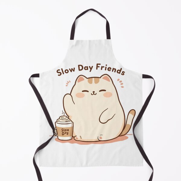 Item preview, Gentle Waving Café Cat – Cozy Pastel Mascot Art designed and sold by SlowDayFriends.